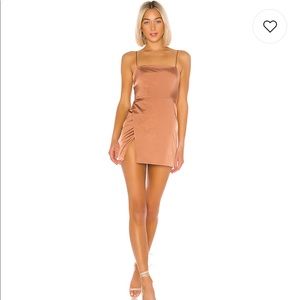 Gianni Slit Mini Dress in Nude